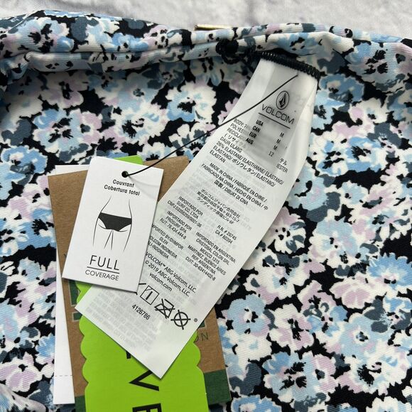 Volcom COASTAL BLUE Bloom Generation Bikini Swim Bottom Size M Floral New - Picture 4 of 6